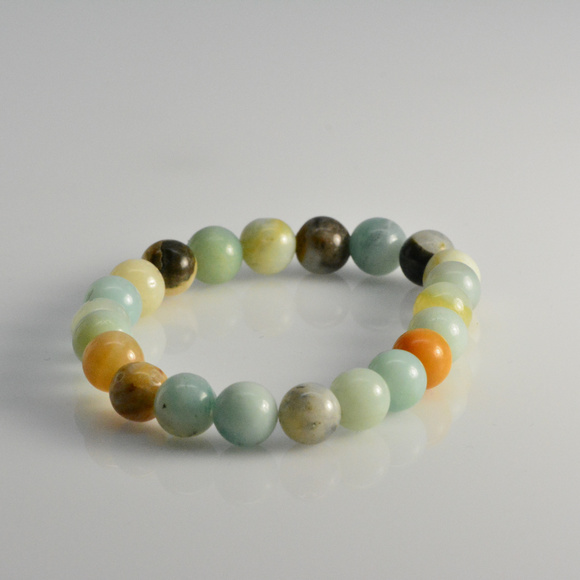 Multi color Amazonite bracelet - stretch bracelet - Picture 4 of 6